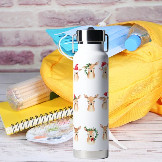 Wasserfarben Weihnachten Hirsch Flasche Wasser