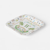 Wasserfarben-Weihnachts-Nativitäts-Monogramm-Wappe Pappteller (Gewinkelt)