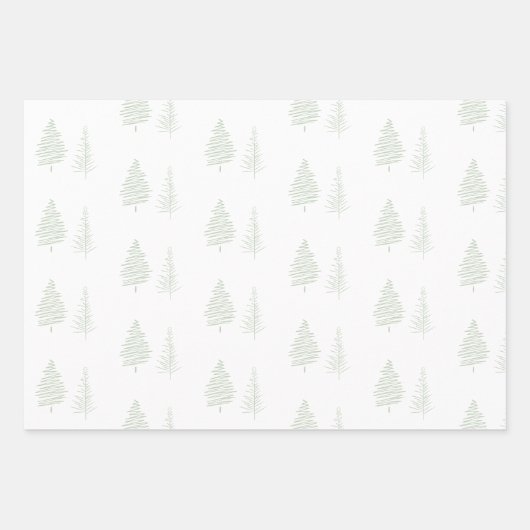 Wasserfarben Weihnachtsbaum Muster Geschenkbaum Geschenkpapier Set (Vorderseite 3)