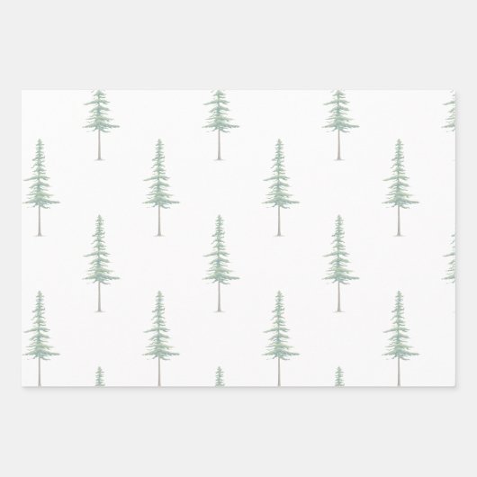 Wasserfarben Weihnachtsbaum Muster Geschenkbaum Geschenkpapier Set (Vorderseite 2)