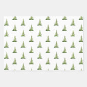 Wasserfarben Weihnachtsbaum Muster Geschenkbaum Geschenkpapier Set (Vorderseite)
