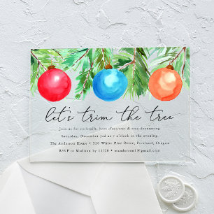 Wasserfarben-Weihnachtsbaumschmuck Tannenbaumfest Acryleinladungen