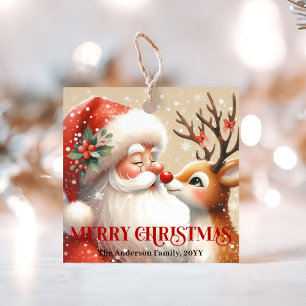 Wasserfarben-Weihnachtsgeschenkanhänger Weihnachts Geschenkanhänger