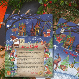 Wasserfarben-Weihnachtsmann-Brief vom Nordpol Do