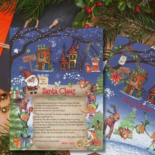 Wasserfarben-Weihnachtsmann-Brief vom Nordpol | Do