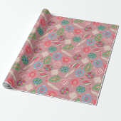 Wasserfarben-Weihnachtsornamente-Geschenkpapier Geschenkpapier (Ungerollt)
