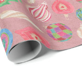 Wasserfarben-Weihnachtsornamente-Geschenkpapier Geschenkpapier (Rolleneckpunkt)