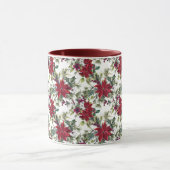 Wasserfarben-Weihnachtsstern-Muster Tasse (Zentrum)