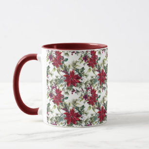 Wasserfarben-Weihnachtsstern-Muster  Tasse