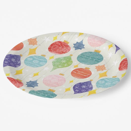 Wasserfarben Weihnachtsweihnachtsstext Pappteller (Schrägansicht)