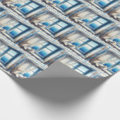 Wasserfarben Weiß Blick auf den Ozean Geschenkpapier (Ecke)