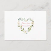 Wasserfarben, Weißcreme, Blütenblättriger Umschlag Begleitkarte (Rückseite)