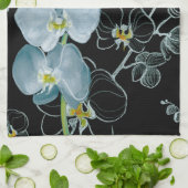 Wasserfarben-Weiße Orchideen-Muster Geschirrtuch (Gefaltet)