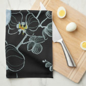 Wasserfarben-Weiße Orchideen-Muster Geschirrtuch (Viertel Falte)