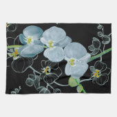 Wasserfarben-Weiße Orchideen-Muster Geschirrtuch (Horizontal)
