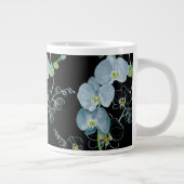 Wasserfarben-Weiße Orchideen-Muster Jumbo-Tasse (Rechts)