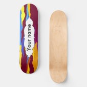 Wasserfarben Wellen abstraktes Design Skateboard (Vorderseite)