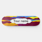 Wasserfarben Wellen abstraktes Design Skateboard (Horizontal)