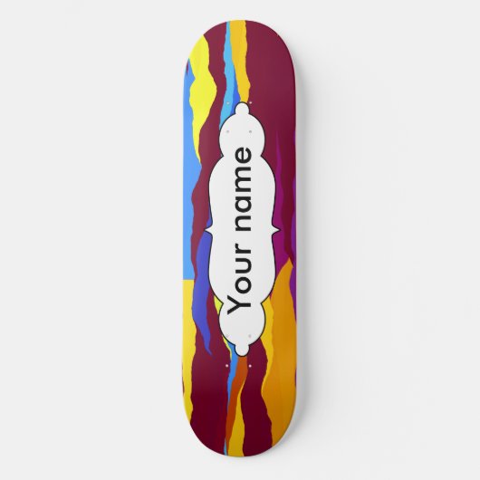 Wasserfarben Wellen abstraktes Design Skateboard (Vorderseite)
