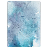 Wasserfarben Wellen Ozeanblau lila gestrichen Klemmbrett (Rückseite)