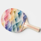 Wasserfarben Wellenmuster bunt Tischtennis Schläger (Seitenansicht)