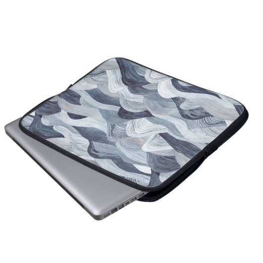 Wasserfarben-Wellenmuster. Nahtloser Hintergrund. Laptopschutzhülle (Vorne Knopf)