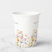 Wasserfarben-Wiese-Wildblume Klassische Hochzeit Pappbecher (Rechts)