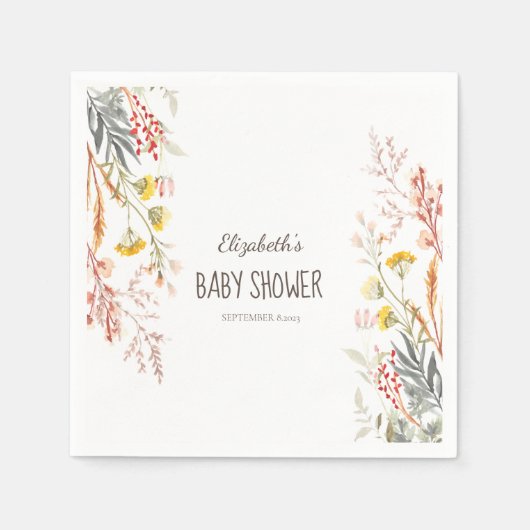 Wasserfarben-Wildblume: Austrocknung Serviette (Vorderseite)