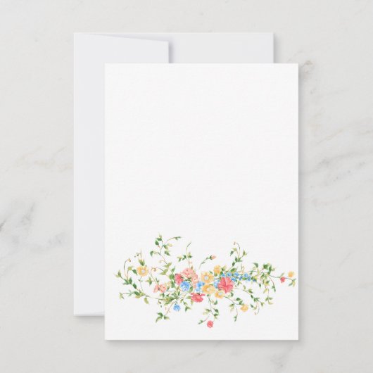 Wasserfarben-Wildblume Bohemische Hochzeit-RSVP RSVP Karte (Rückseite)