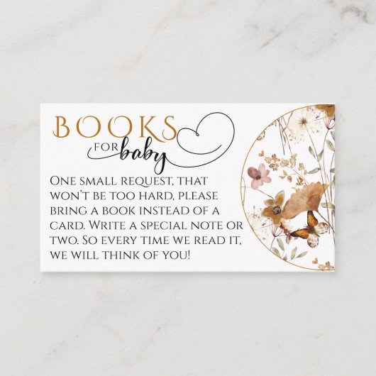 Wasserfarben Wildblume Fall Kinderduschbücher Begleitkarte (Vorderseite)