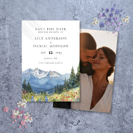 Wasserfarben Wildblume Foto Hochzeit Save The Date