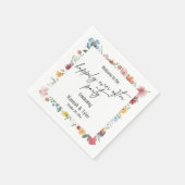 Wasserfarben-Wildblume glücklicherweise je nach Pa Serviette (Ecke)