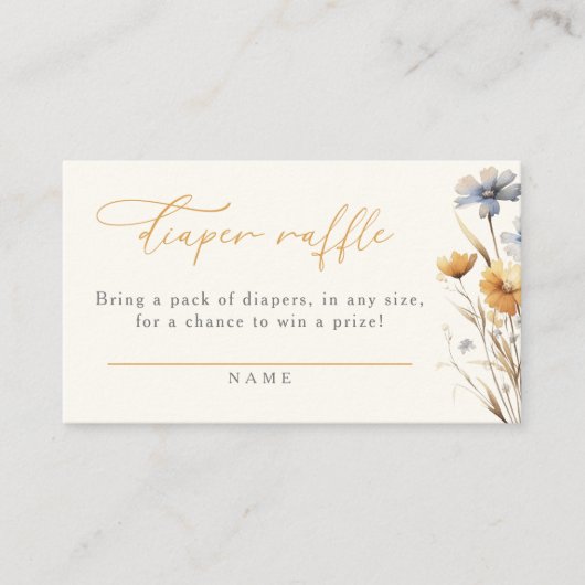 Wasserfarben Wildblume Kinderdusche Windelwanne Begleitkarte (Vorderseite)