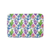 Wasserfarben-Wildblume-Muster Badematte (Vorderseite)