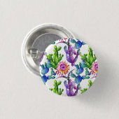 Wasserfarben-Wildblume-Muster Button (Vorne & Hinten)