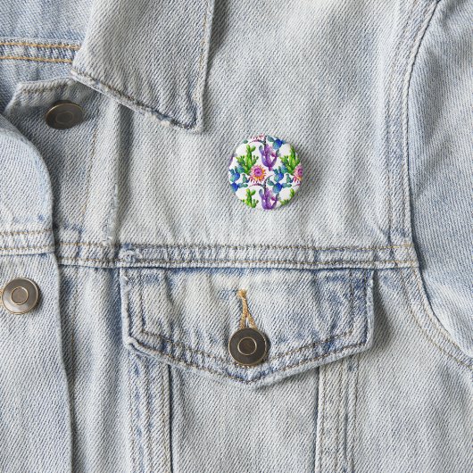 Wasserfarben-Wildblume-Muster Button (Beispiel)