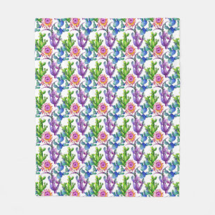 Wasserfarben-Wildblume-Muster Fleecedecke
