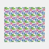 Wasserfarben-Wildblume-Muster Fleecedecke (Vorderseite (Horizontal))