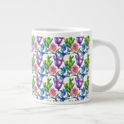 Wasserfarben-Wildblume-Muster Jumbo-Tasse (Rechts)