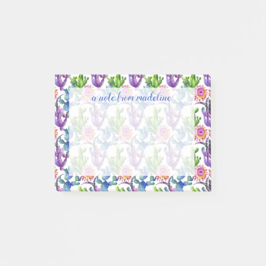 Wasserfarben-Wildblume-Muster Post-it Klebezettel (Vorderseite)