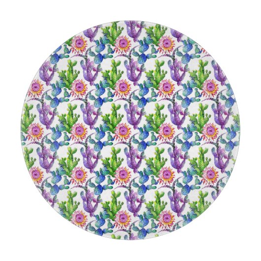 Wasserfarben-Wildblume-Muster Schneidebrett (Vorderseite)