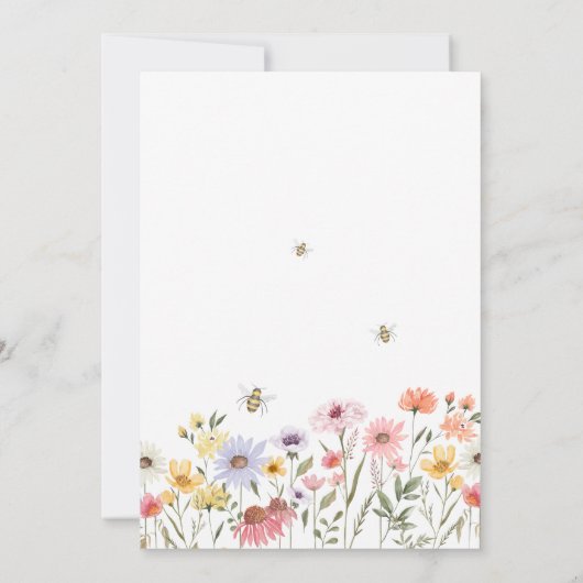 Wasserfarben-Wildblume Save the Date (Rückseite)