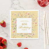 Wasserfarben-Wildblumen-Geburtstag Serviette (Beispiel)