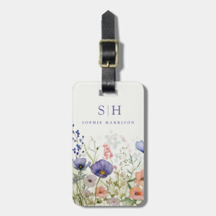 Wasserfarben-Wildblumen-Gepäckanhänger Gepäckanhänger