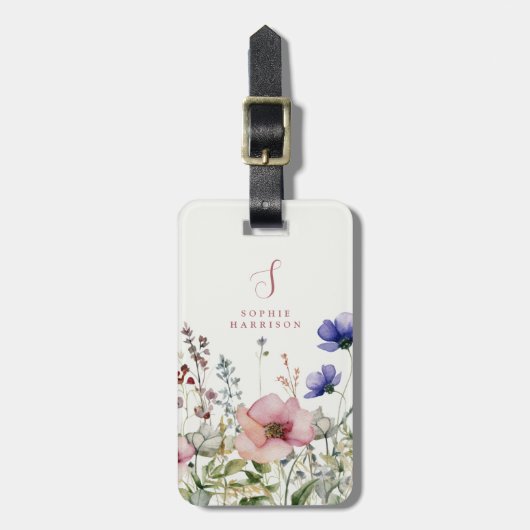 Wasserfarben-Wildblumen-Gepäckanhänger Gepäckanhänger (Vorderseite vertikal)
