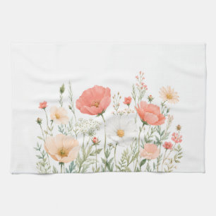 Wasserfarben-Wildblumen-Küchentuch, florales Desig Geschirrtuch