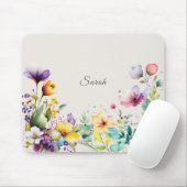 Wasserfarben-Wildblumen-personalisierte Mauspad (Mit Mouse)