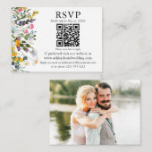 Wasserfarben Wildblumen QR UAWG Hochzeit Begleitkarte (Vorne/Hinten)