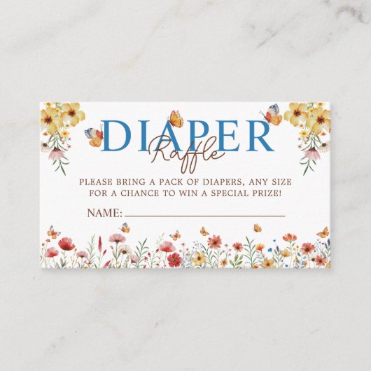 Wasserfarben Wildblumen Windelwinddusche Begleitkarte (Vorderseite)