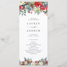 Wasserfarben Winter Blooms Garland Hochzeit Programm